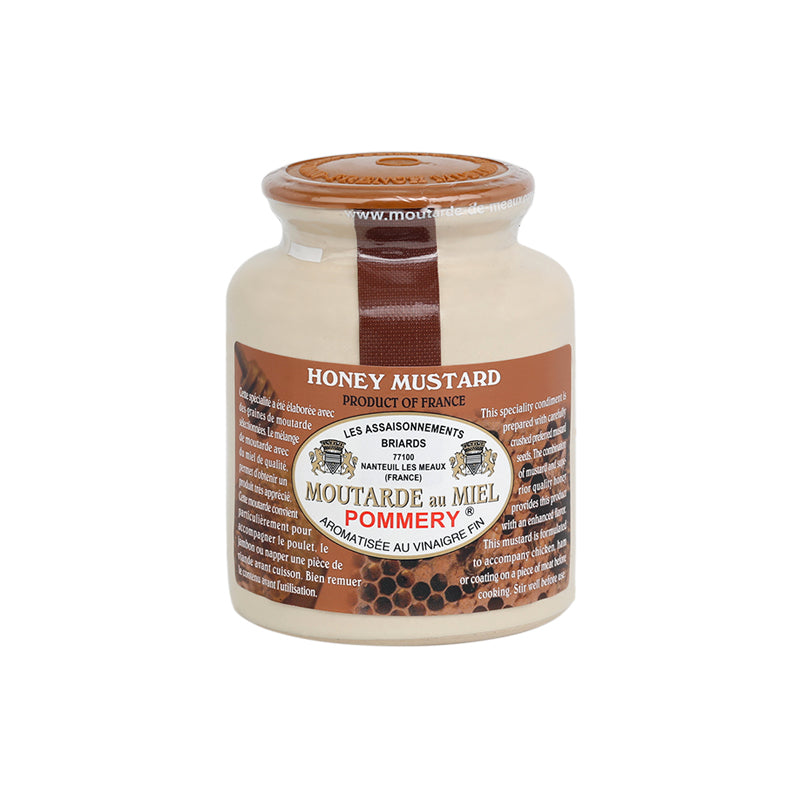 Honey mustard Pommery in stoneware jar with plastic top