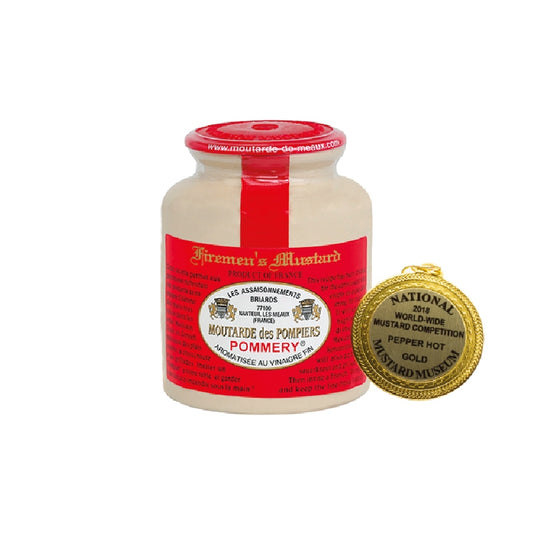 Moutarde des Pompiers / Fireman (strong) Pommery in stoneware jar with plastic top