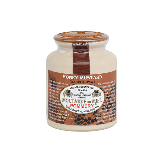 Honey mustard Pommery in stoneware jar with plastic top